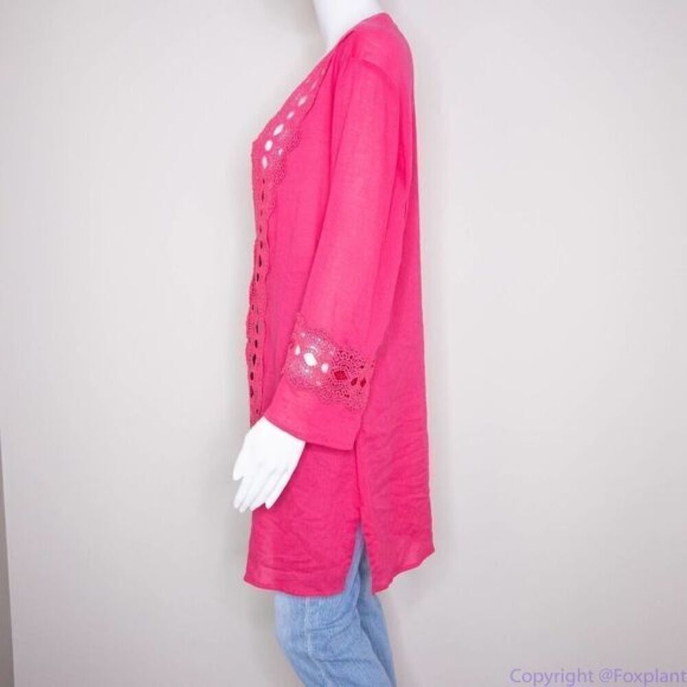 La Blanca pointelle cotton pink tunic, coverup size M‎ - Picture 15 of 16